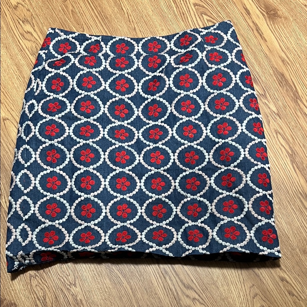Ivanka Trump Blue and Red Floral Mini Skirt